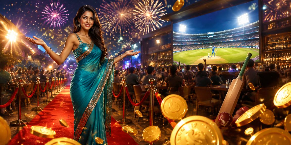 Indian woman enjoying cricket betting on mobile device